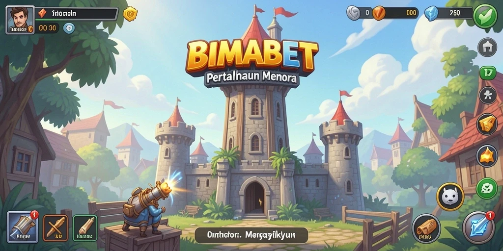 Screenshot BIMABET menampilkan aksi menara yang mendebarkan dalam Tower Defense.