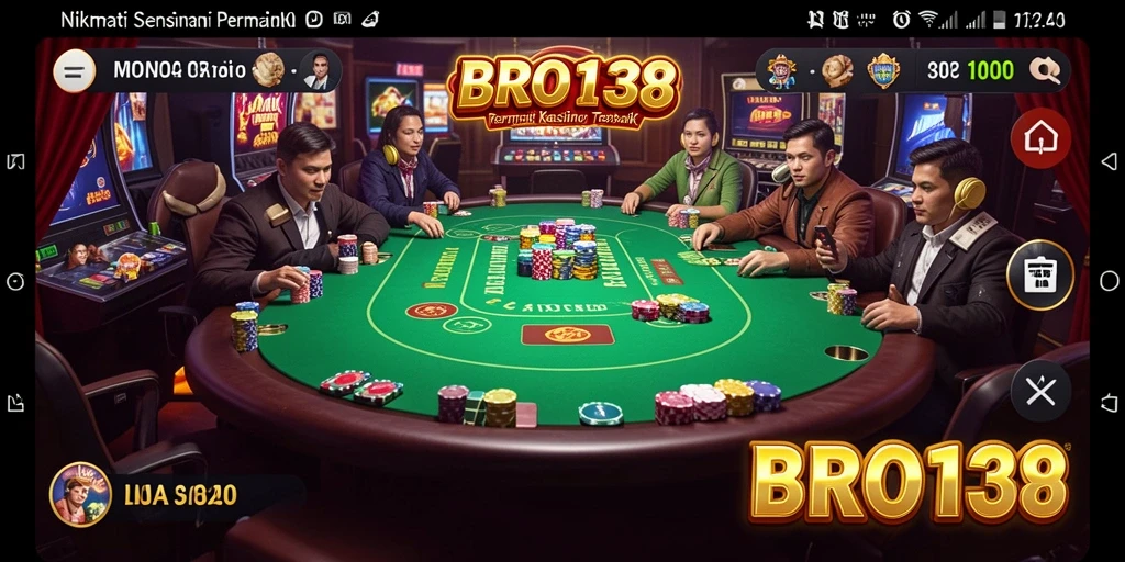 Tampilan gameplay BRO138 yang dinamis dan menegangkan di kasino.