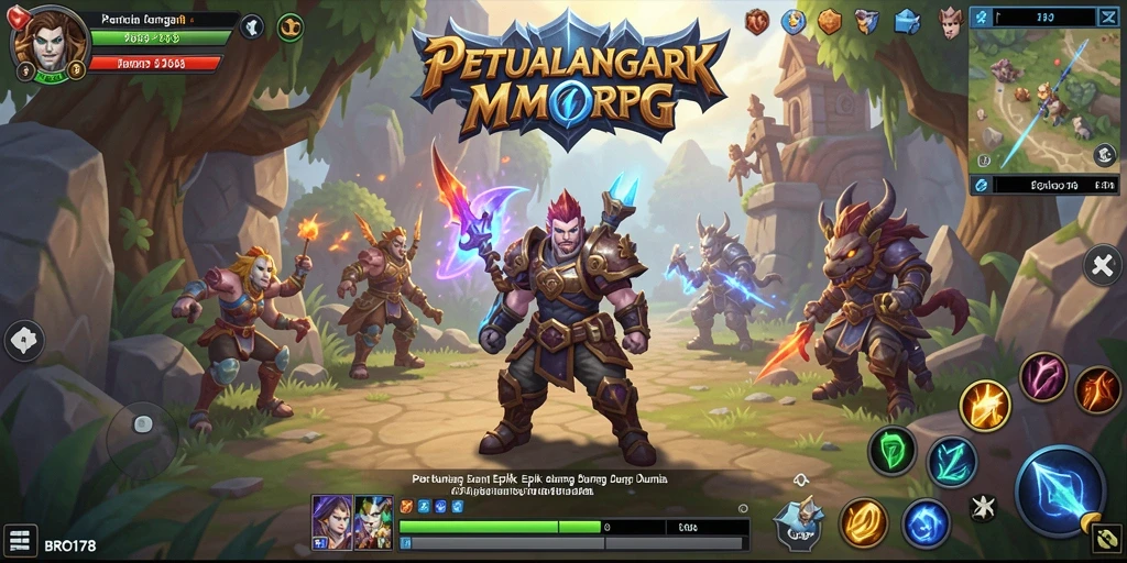 Tampilan gameplay BRO178 yang menampilkan pertarungan seru di dunia MMORPG.