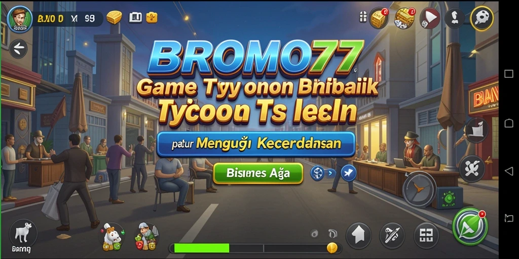 Tampilan gameplay <strong>BROMO77</strong> yang seru dan menantang di dunia Tycoon.