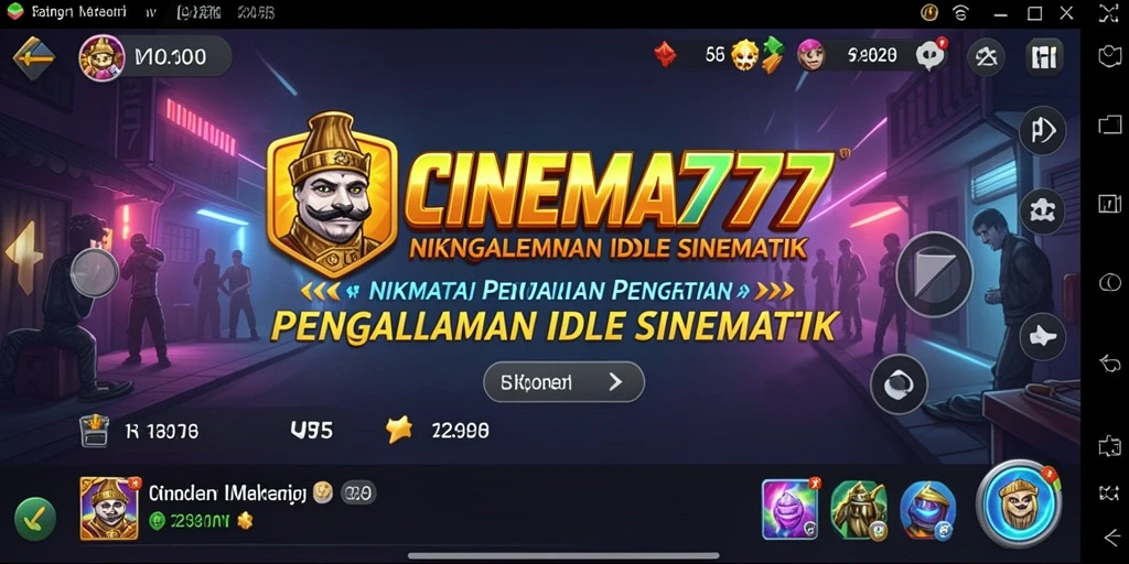 Tampilan gameplay CINEMA777 menampilkan keseruan dalam produksi film idle.