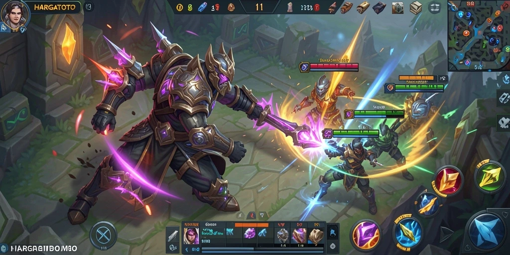 Gameplay seru HARGATOTO saat pertarungan intens.